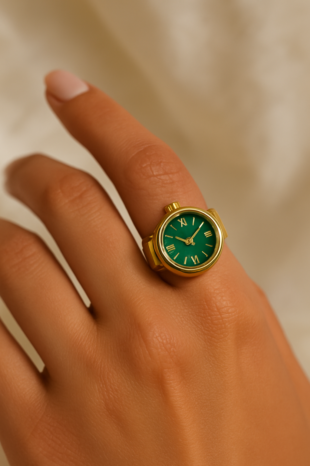 Emerald Dial Watch Ring