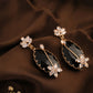 Midnight Bloom Black Stone Ear Dangler