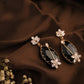 Midnight Bloom Black Stone Ear Dangler