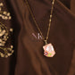 Blush Bloom Enamel Pendant Neckline