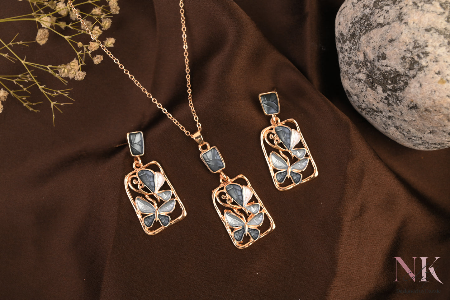Midnight Butterfly Charm Set