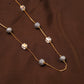Ethereal Grey Crystal & Cube Bead Neckline