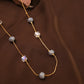 Ethereal Grey Crystal & Cube Bead Neckline