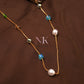Pearl Aura Dual-Tone Necklace – Elegance with a Touch of Color