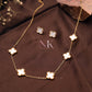 Radiant Clover Charm Neckline & Studs Set