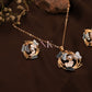 Butterfly Pearl Charm Neckline & studs Set