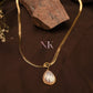 Lustrous Teardrop Pearl Pendant Neckline