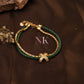 Emerald Luxe Dual-Strand Golden Green Bracelet
