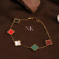 Multicolor Clover Charm Chain Bracelet