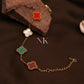 Multicolor Clover Charm Chain Bracelet