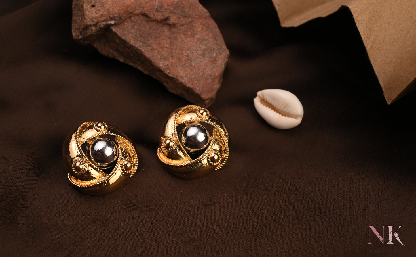 Vintage Gold Orb Studs