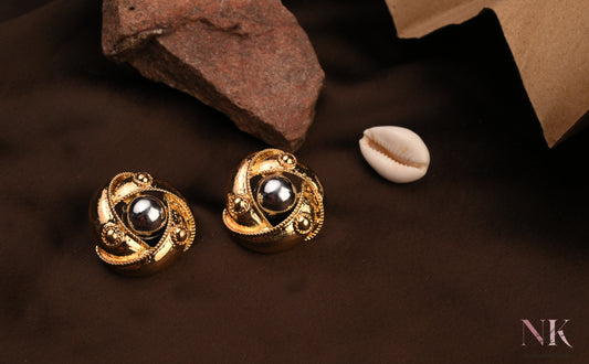 Vintage Gold Orb Studs