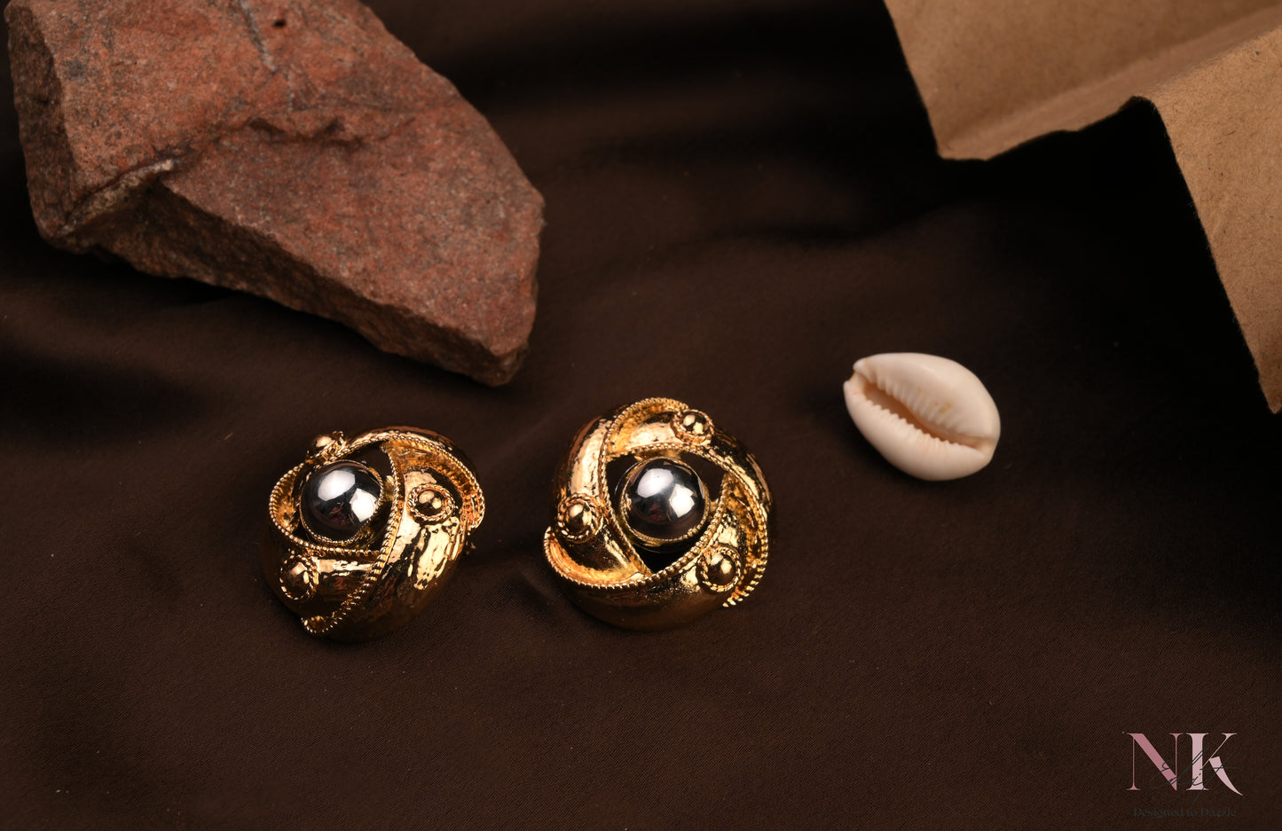 Vintage Gold Orb Studs