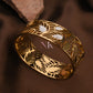Golden Leaf Cutout Cuff Bracelet