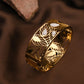 Golden Leaf Cutout Cuff Bracelet