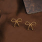 Golden Bow Dotted  Charm Studs