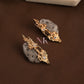 Golden Textured Grey Stone Spark Studs