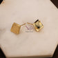 Textured Square Gold Studs