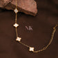 White Clover Charm Chain Bracelet