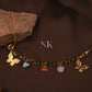 Butterfly & Charms Gold Chain Bracelet