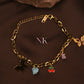 Butterfly & Charms Gold Chain Bracelet