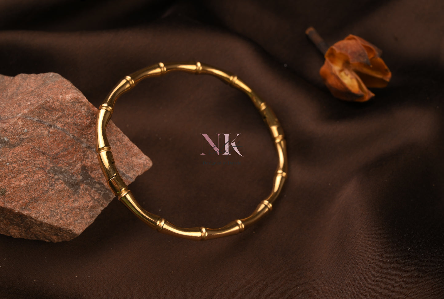 Classic Bamboo Sleek Style Gold Bracelet