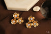 Golden Crystal Bloom Studs