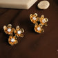 Golden Crystal Bloom Studs
