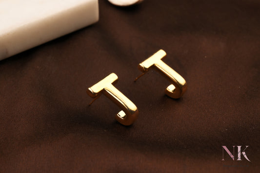 Bold “J” Statement Studs