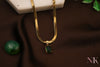 Emerald Glow Square Pendant Neckline