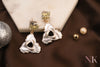 Golden Bloom Grey Crystal Dangler