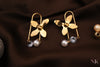 Golden Bloom Pearl Drops Earrings
