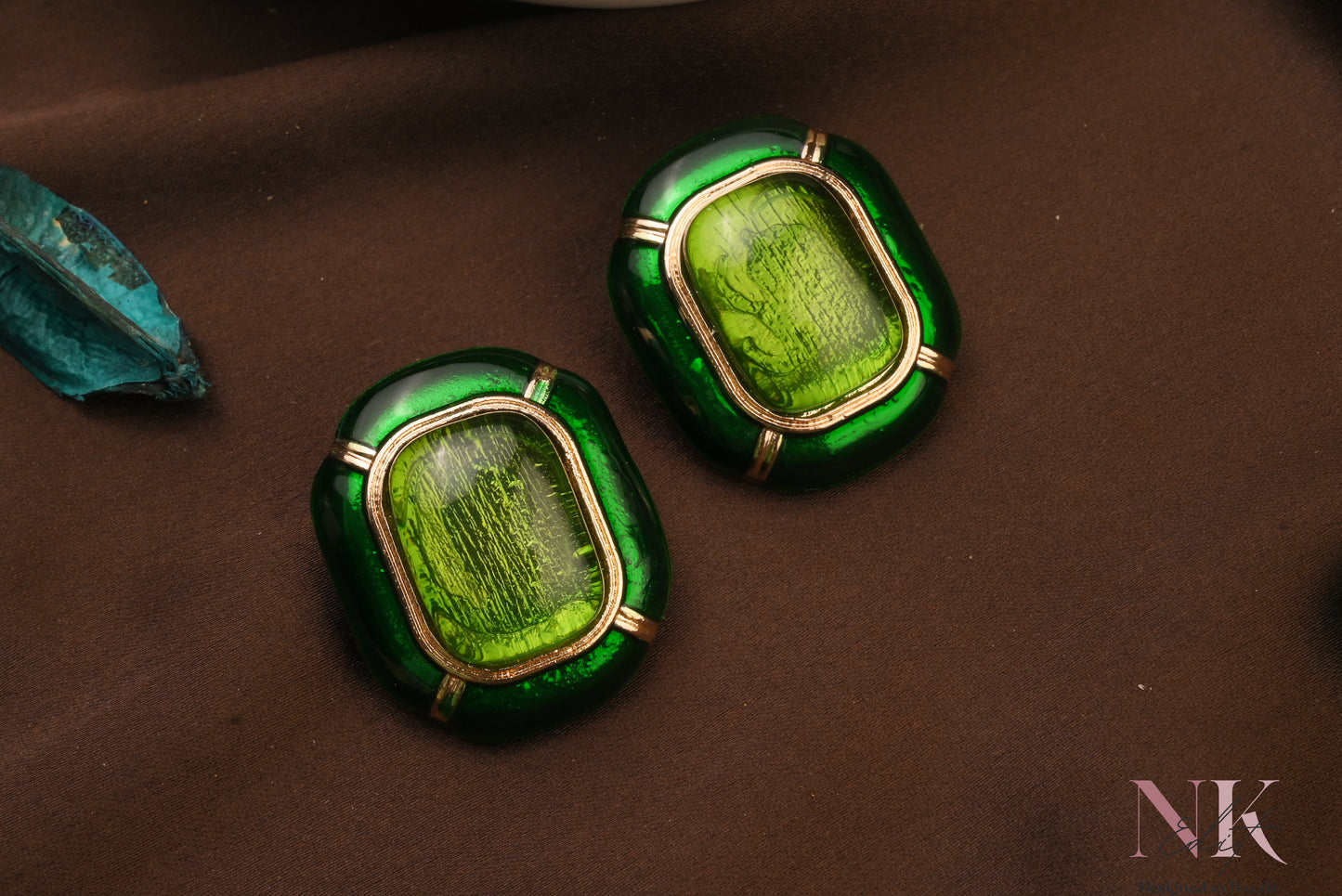 Green Emerald Radiance Studs