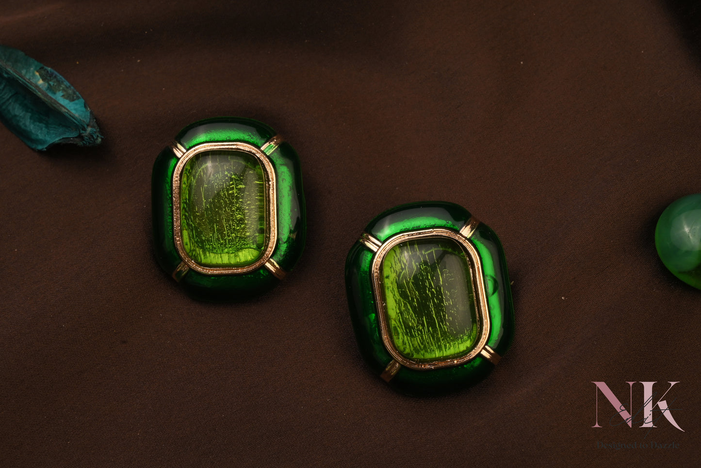 Green Emerald Radiance Studs