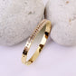 Radiant Bloom Crystal-Studded Gold Bangle