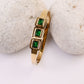 Emerald Green Triple-Stone Gold Bangle