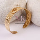 Golden Textured Elegance Adjustable Open Cuff