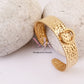 Golden Textured Elegance Adjustable Open Cuff