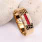 Red Ruby Honeycomb Cuff Bracelet