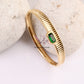 Green Textured Gold Bracelet