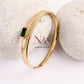 Green Textured Gold Bracelet