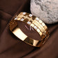 Regal Radiance Square-Cut Gold Bangle