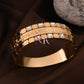 Regal Radiance Square-Cut Gold Bangle