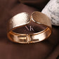 Golden Hammered Elegance Cuff Bracelet
