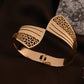 Golden Blossom Cutwork Cuff Bracelet