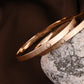 Rose Gold Heart-Engraved Bangle