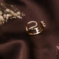 Golden Orbit Dual Band Ring