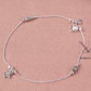 Silver Floral Charm Anti-Tarnish Anklet Set