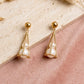 Geometric Cage Pearl Drop Earrings