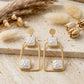 Abstract Geometric Open-Frame Drop Earrings